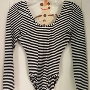 Body suite, Black & White-Horizontal striped